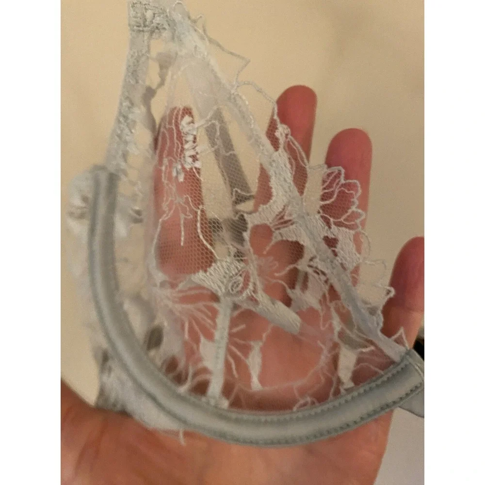 NWT Victoria's Secret Light Blue‎ Lace Underwire Bra 32C Sheer